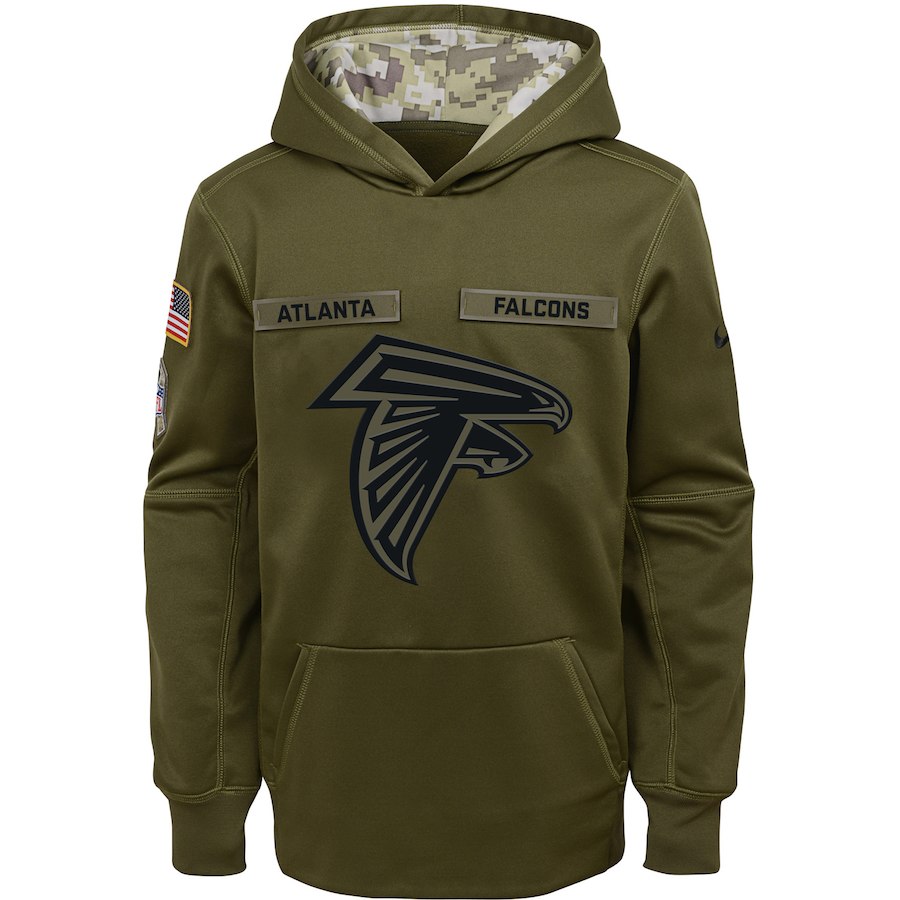 Atlanta Falcons Nike Youth Salute to Service Pullover Performance Hoodie Green->youth nfl jersey->Youth Jersey